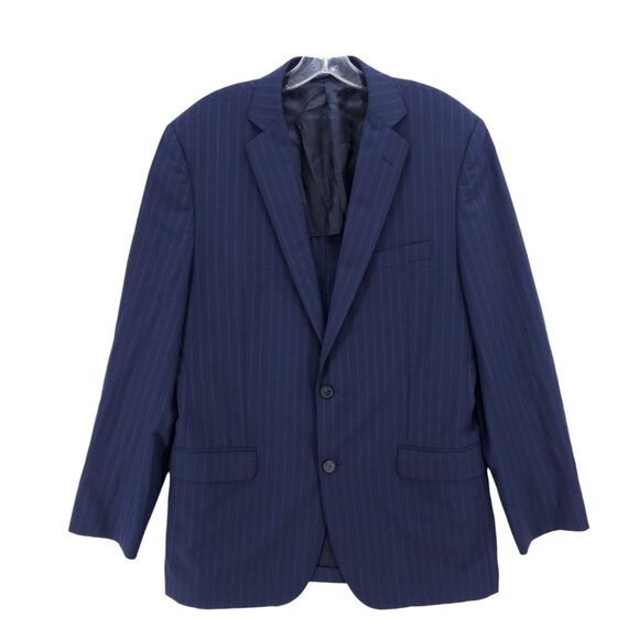 BROOKS BROTHERS Fitzgerald Brookscool Full Canvas Blue Stripe Blazer Jacket 42L